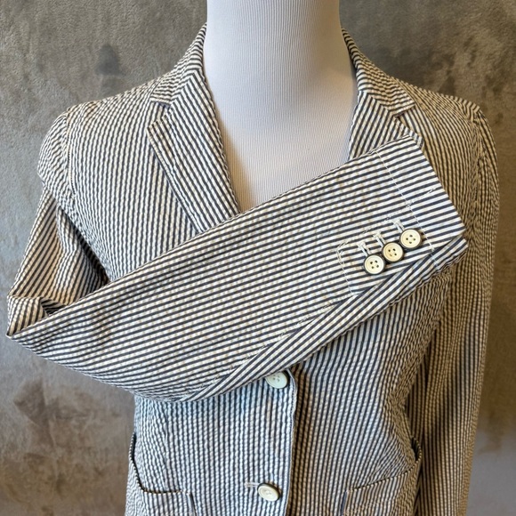 GAP Academia Preppy Striped Blazer Jacket Sz 2 - Picture 9 of 13